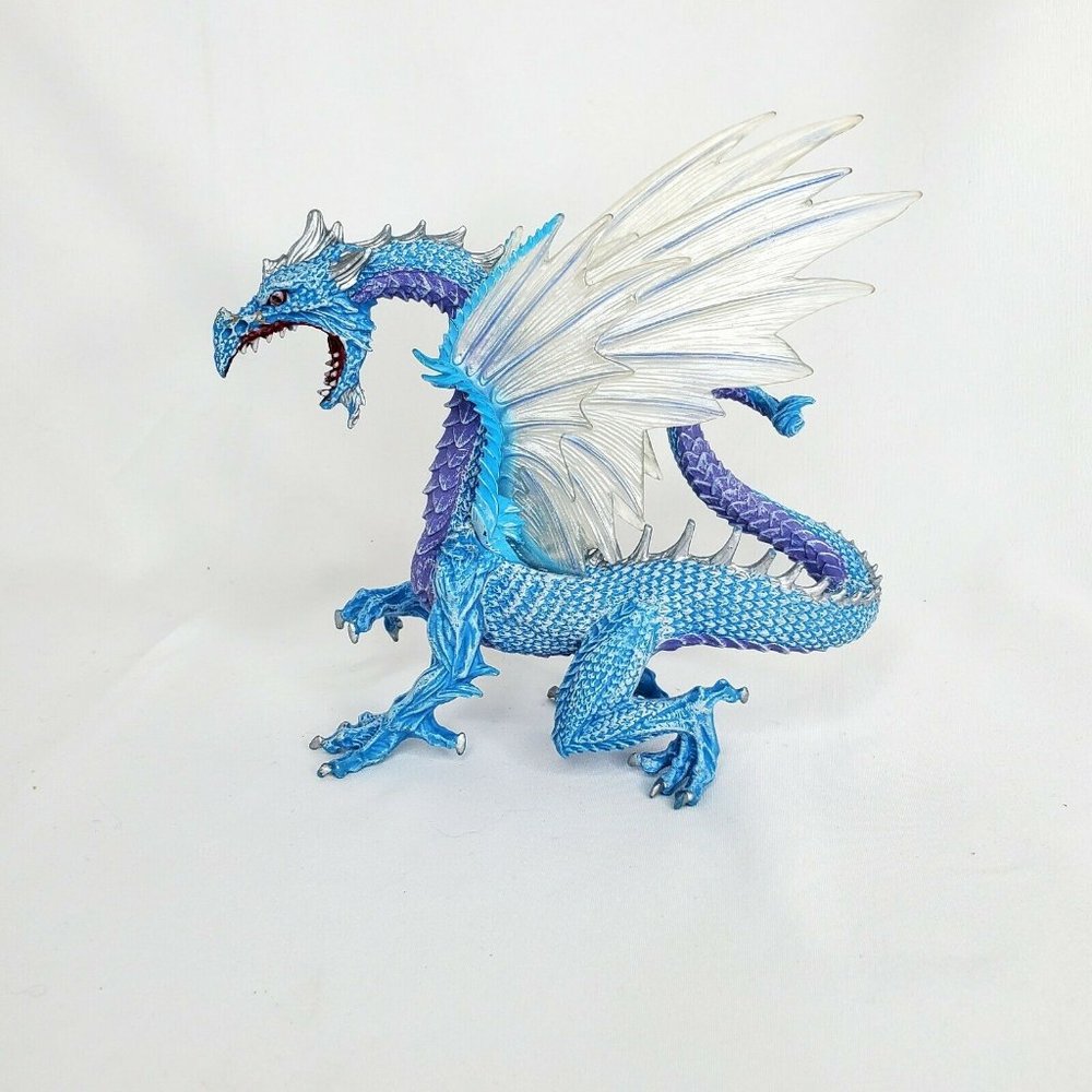 ICE DRAGON Figure Figurine Safari Ltd Mythical Creature Blue/Purple/Silver 2010